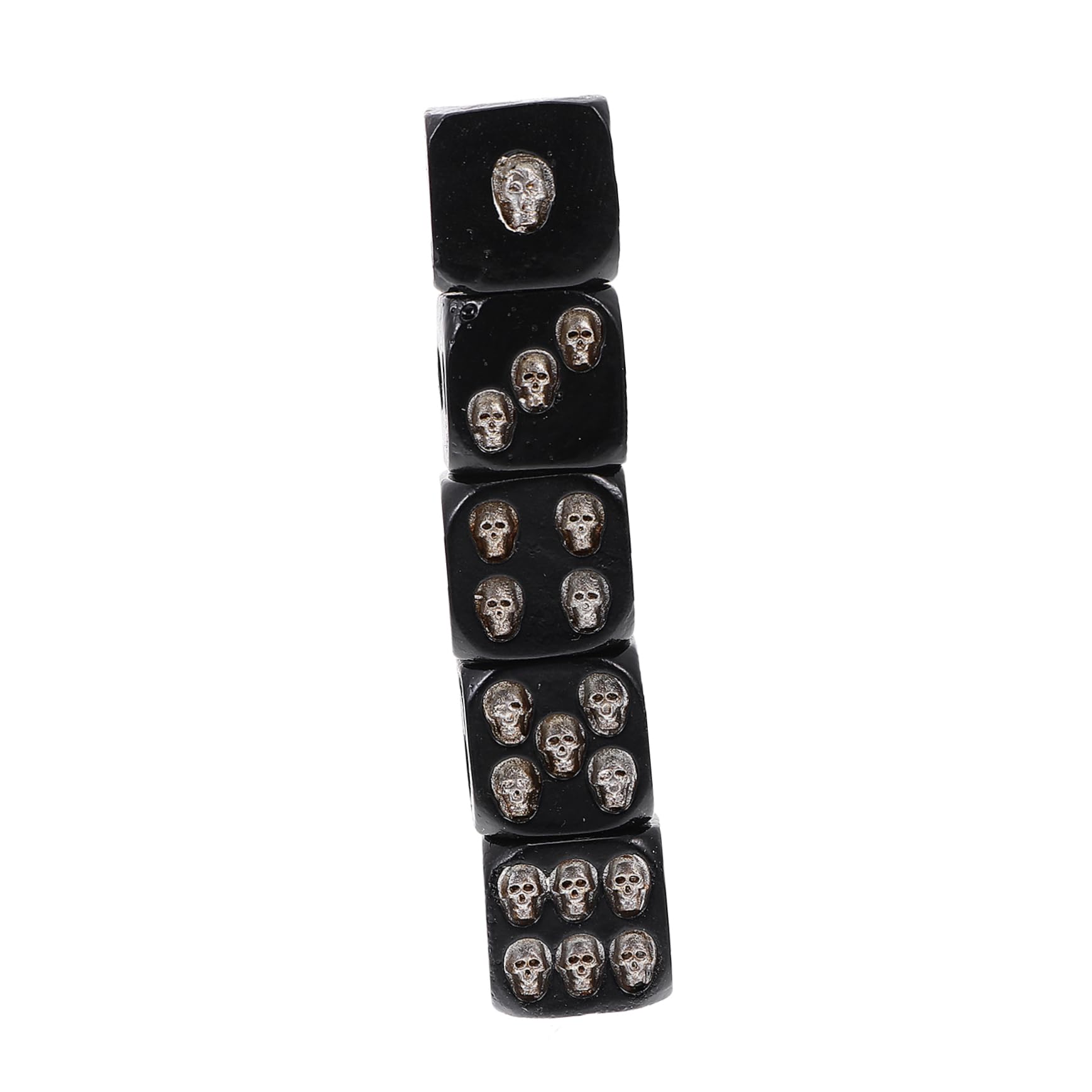 ibasenice 15pièces Dés De Crâne De Dés Faces pour Jeux De Société Et Accessoires Amusants pour Bars Et Événements Noir
