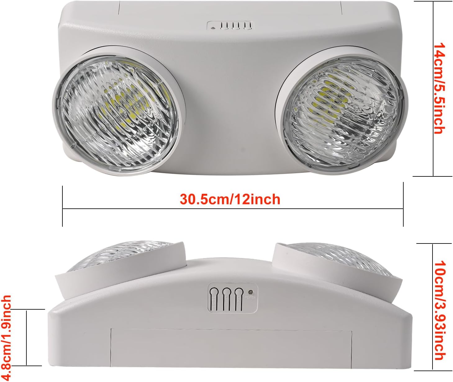 LED Emergency Light with 1.0 Meter Plug,LED Battery Backup Lighting Commercial Exit Light Fixtures for Business Home Office Night Power Failure Outage Safety UL-924 AC110V