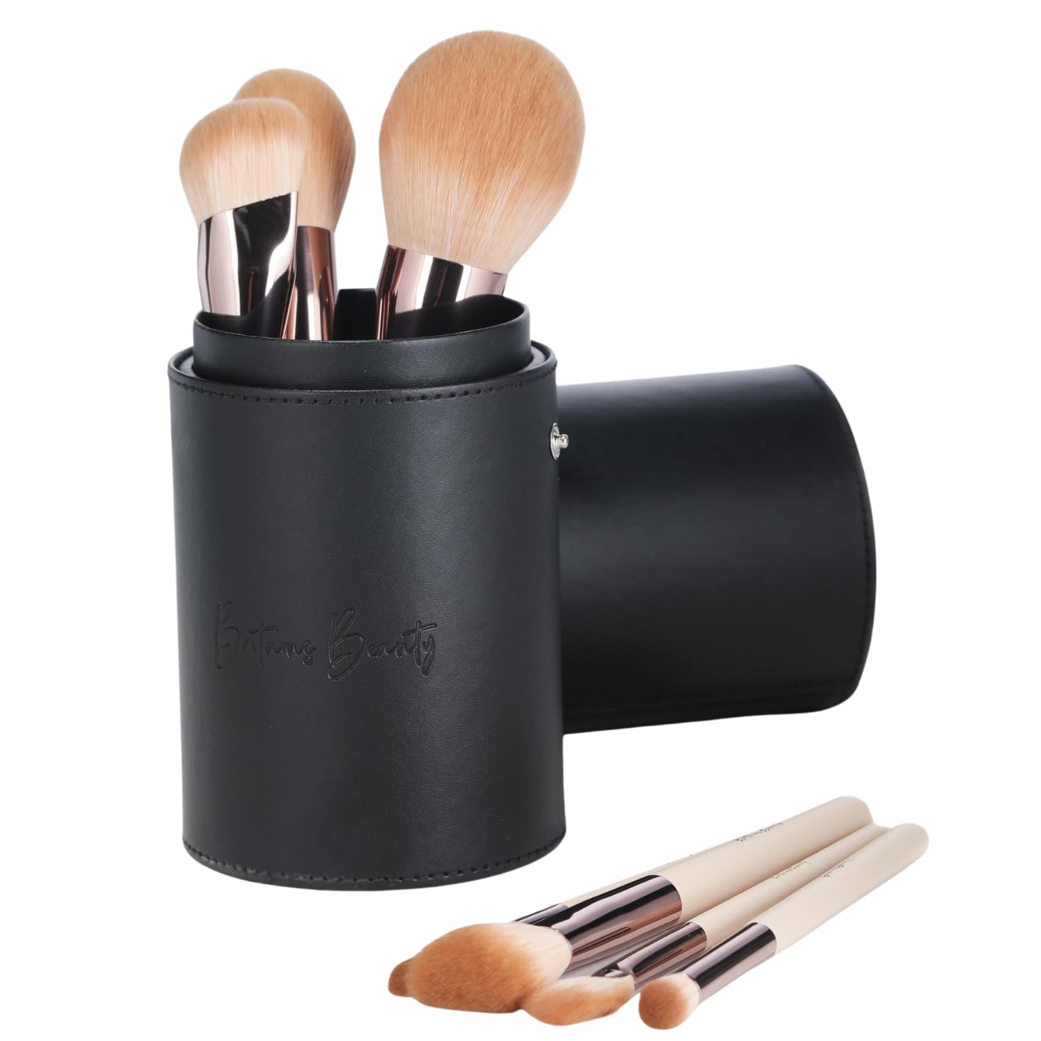 Makeup Brush Set – Complete 14-Piece Premium Synthetic Bristle Kit with Sleek Storage Case for Foundation, Blending, Blush, Eye Makeup