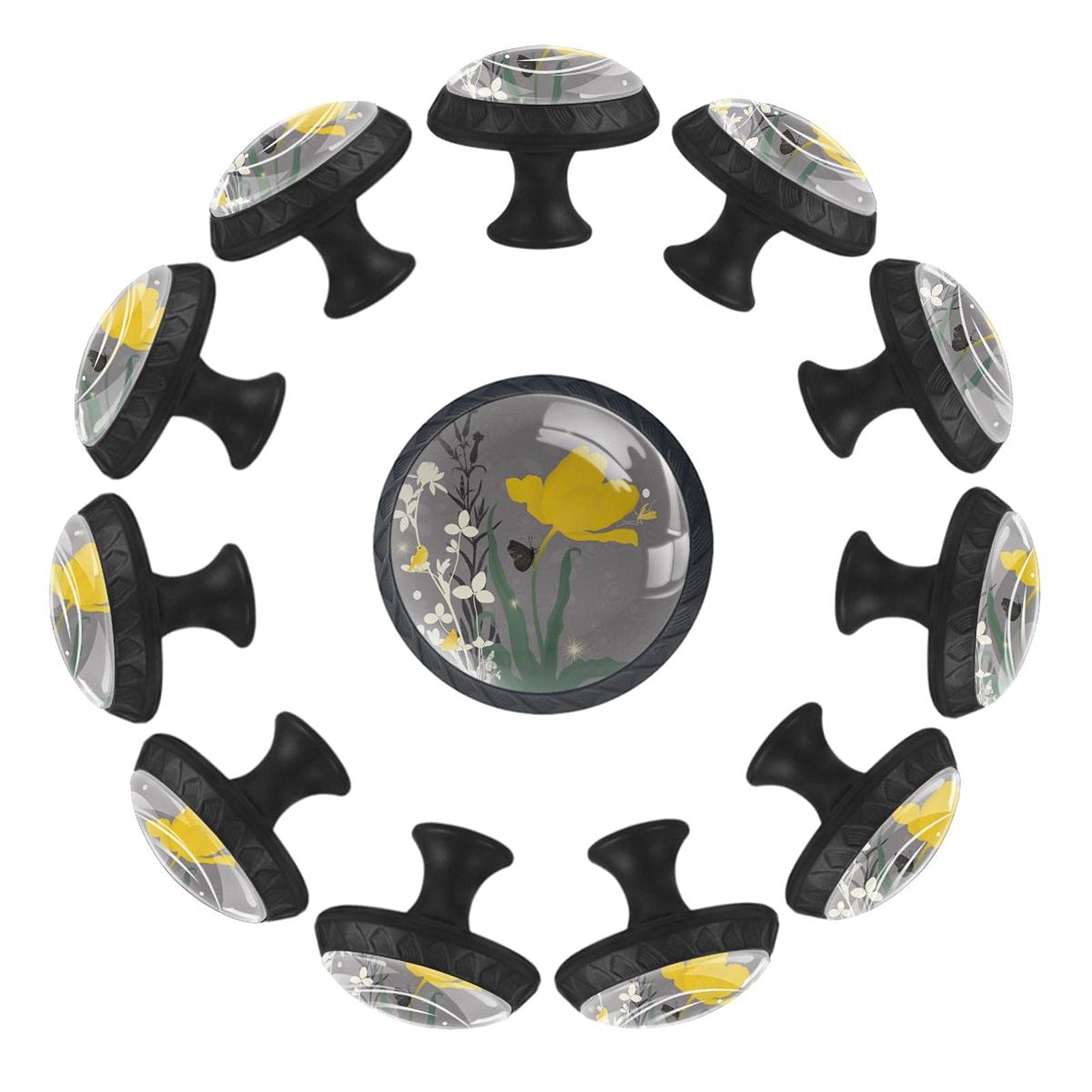 Boutons de tiroir 35 mm de commode et poignée de meuble jaune et blanche pour crèche