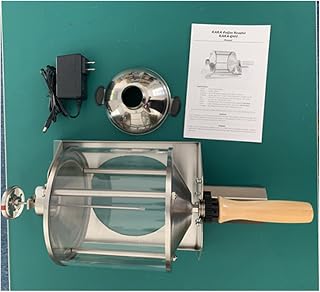 AC - Household Fuel Gas Coffee Beans Baking Machine Direct Fire Roaster Capacity 400G Glass Transparent Visualization for Beginners