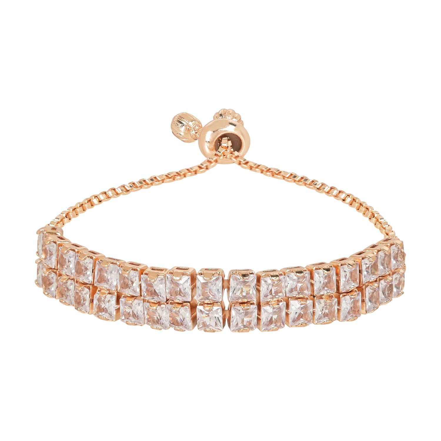 I Jewels Stylish Rose Gold Plated Cubic Zirconia American Diamond Adjustable Bracelet For Women & Girls (B0C8SYYQSD) Amazon Price History, Amazon Price Tracker