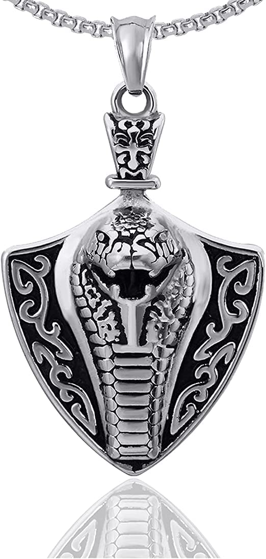THE MEN THING COBRA THE KING - Alloy Pendant with Stainless Steel 24inch Round Box Chain, European trending Style for Men & Boy (B0B5TJSBRJ) Amazon Price History, Amazon Price Tracker