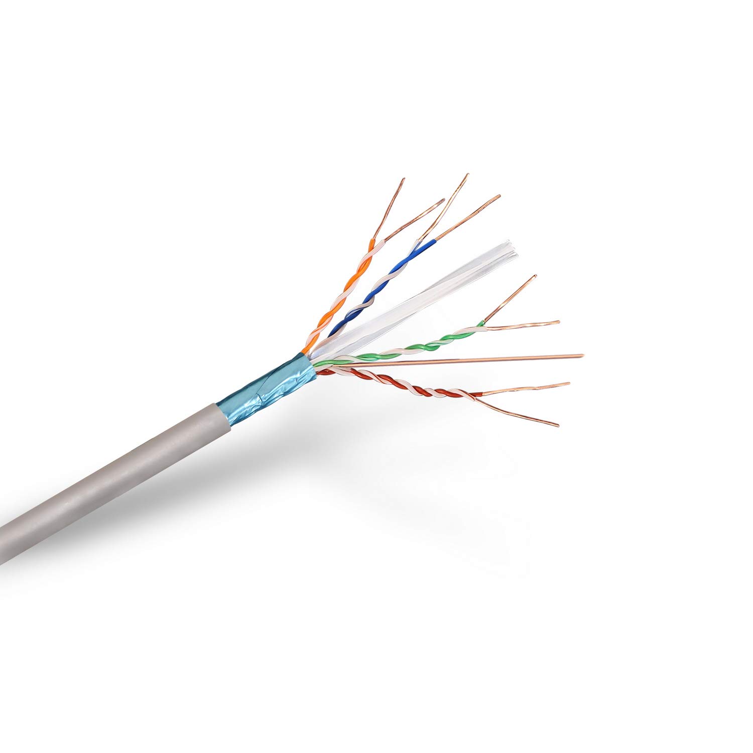 AISENS A136-0281 - Rigid RJ45 FTP Network Cable (100 m Reel for Installation) Grey