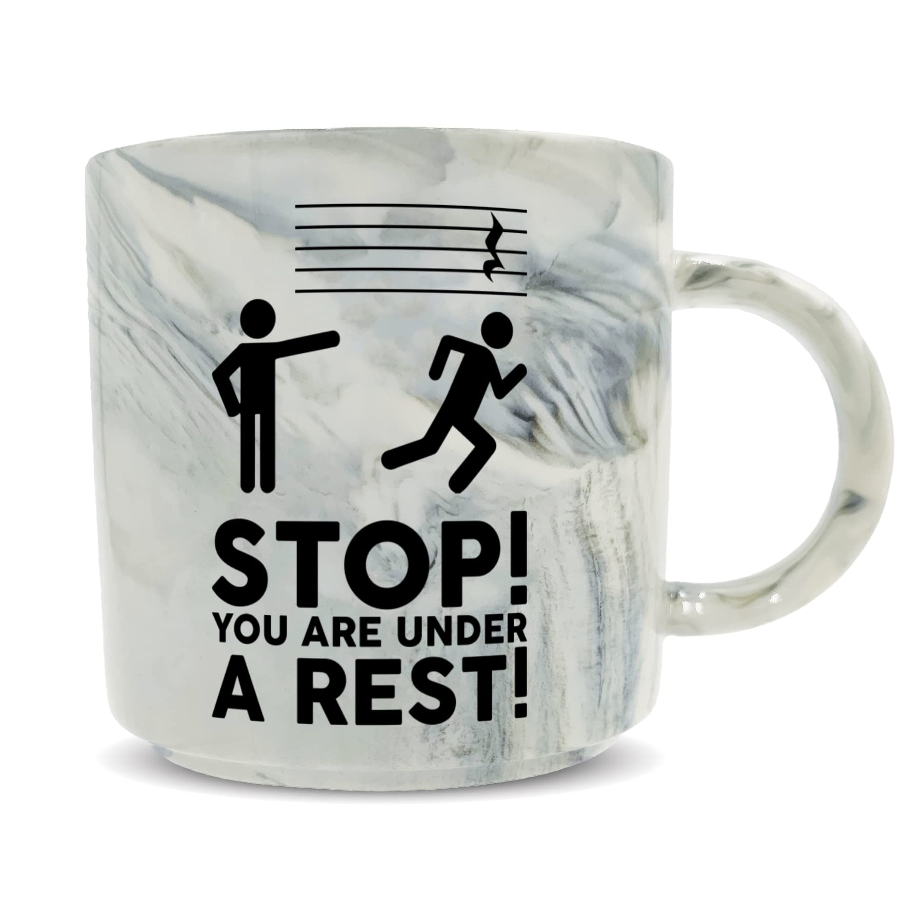 Hippowarehouse Stop! You are Under a Rest! - Music Note Printed Mug Various Colour Options Ceramic Cup Kitchenware 11oz