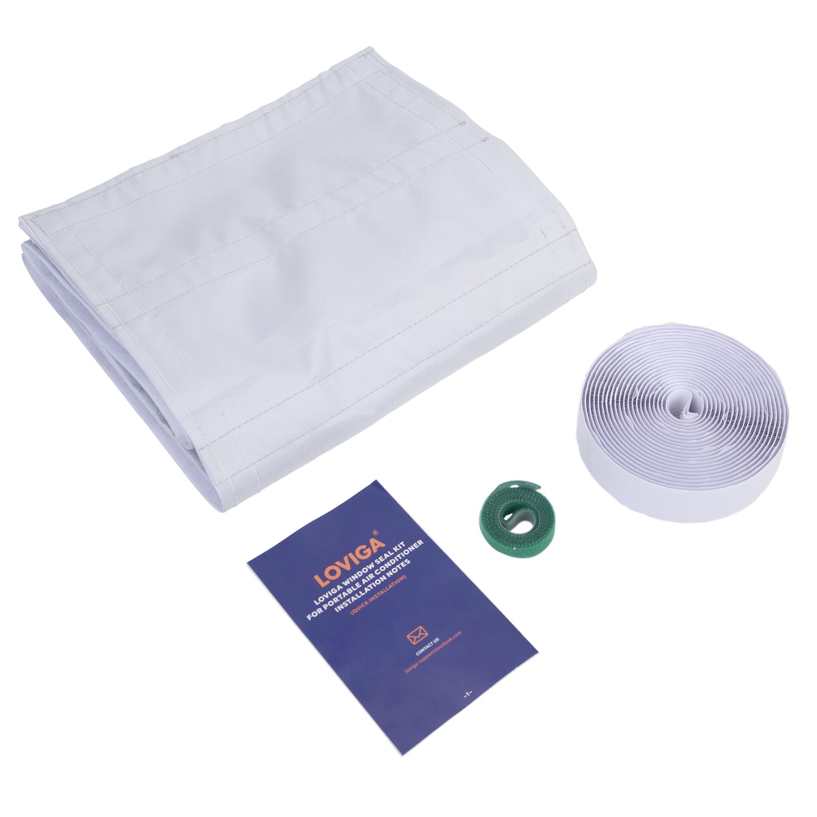 Loviga Kit d'étanchéité pour fenêtre de climatisation portable, effet d'étanchéité 100 % pour AC et sèche-linge, réglable 23 x 162 cm, imperméable et facile à installer