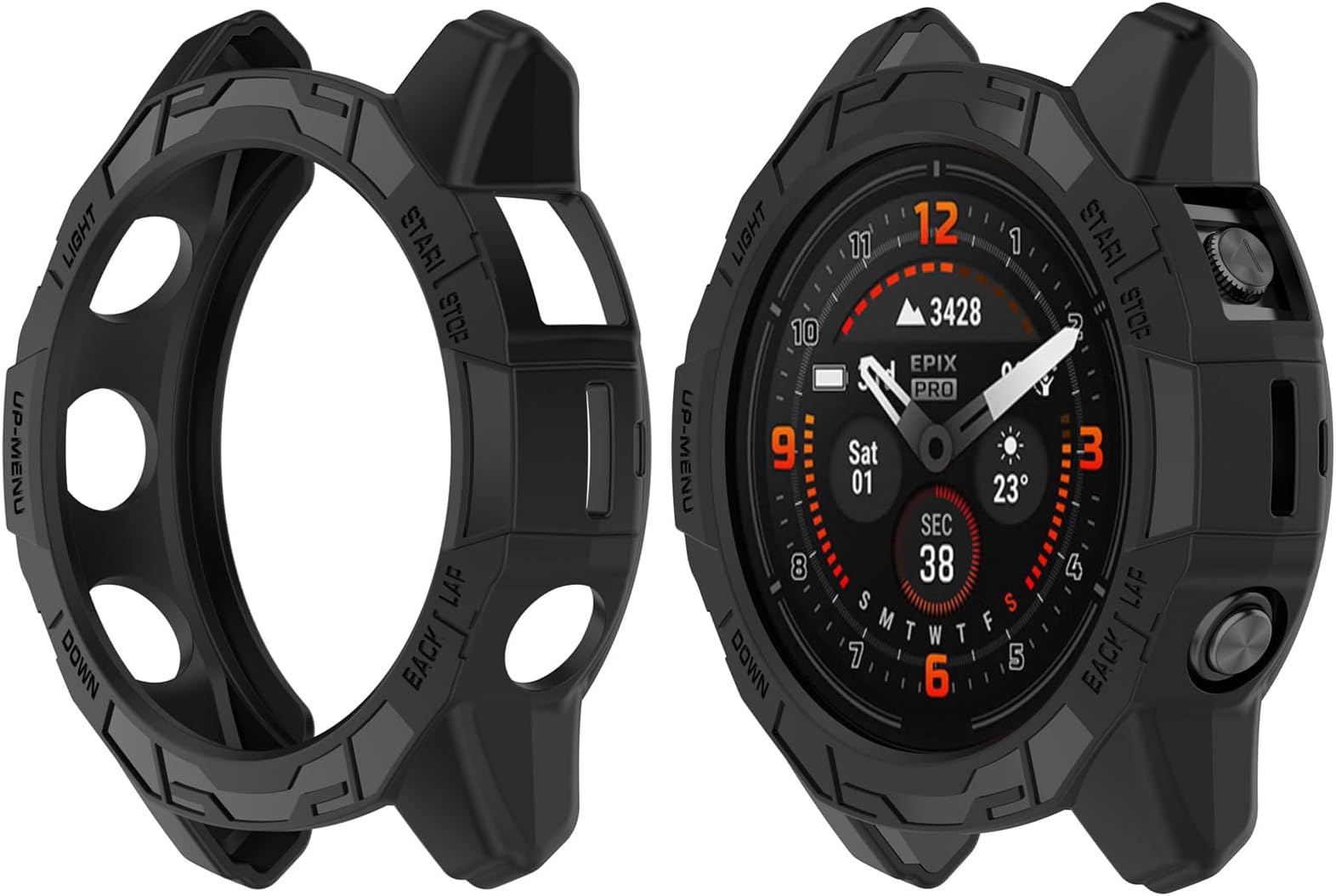 Case Cover Compatible with Garmin EPIX Pro 51mm/Fenix 7X Pro/Fenix 7X, Soft Anti Drop PC Replacement Protective Cases Smart Watch Accessories(51mm/Black)