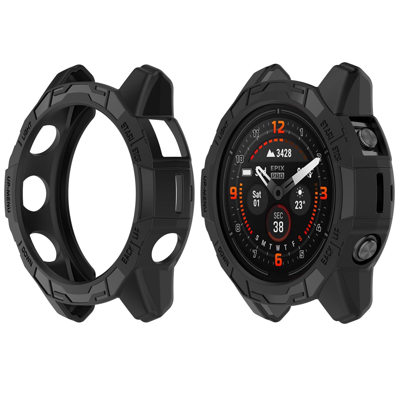 Disscool Case Cover Compatible with Garmin EPIX Pro 51mm/Fenix 7X Pro/Fenix 7X, PC Lightweight Scratch Resistant Hard Replacement Protective Cases Smart Watch Accessories(51mm/Black)