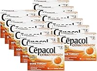 Cepacol Maximum Strength Honey Lemon Throat Lozenges - Extra Strength Sore Throat Relief with Benzocaine & Menthol, 16 Ct (Pack of 12)