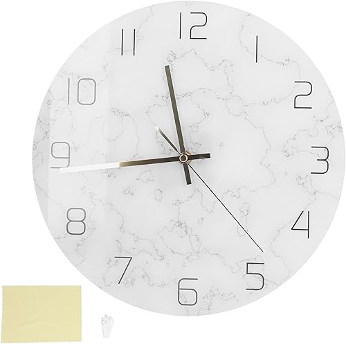 Miniatura 6 de Fydun Simple Marble Wall Clock Fashion Cracked Acrylic Material Print Clock Living Room Decoration Wide Range of Uses