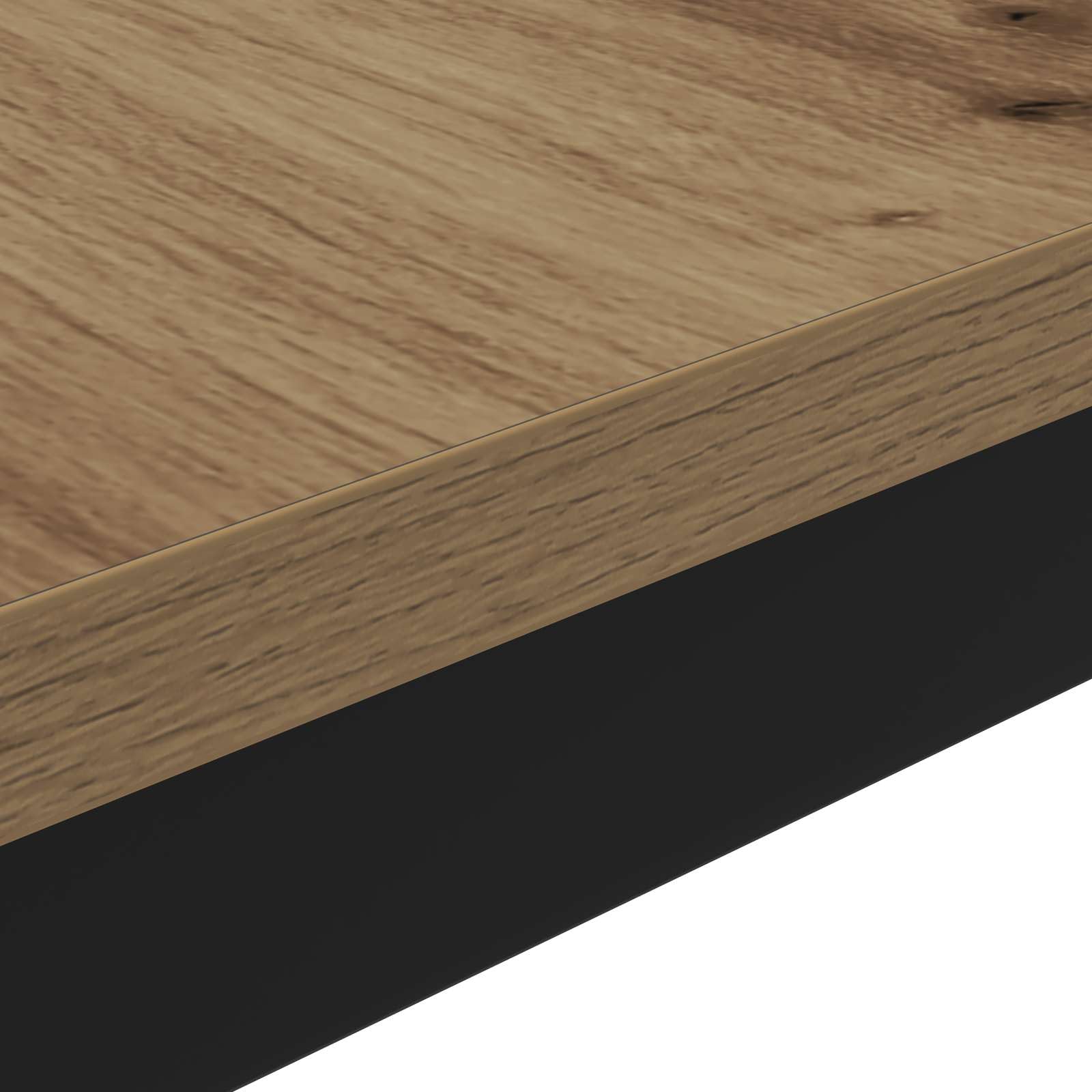 Couchtisch Kunsthandwerk Eiche 70 x 50 x 36 cm Holzwerkstoff rechteckig modern minimalistisch stabil langlebig pflegeleicht Wohnzimmer Hochwertig Metallfüße Designertisch