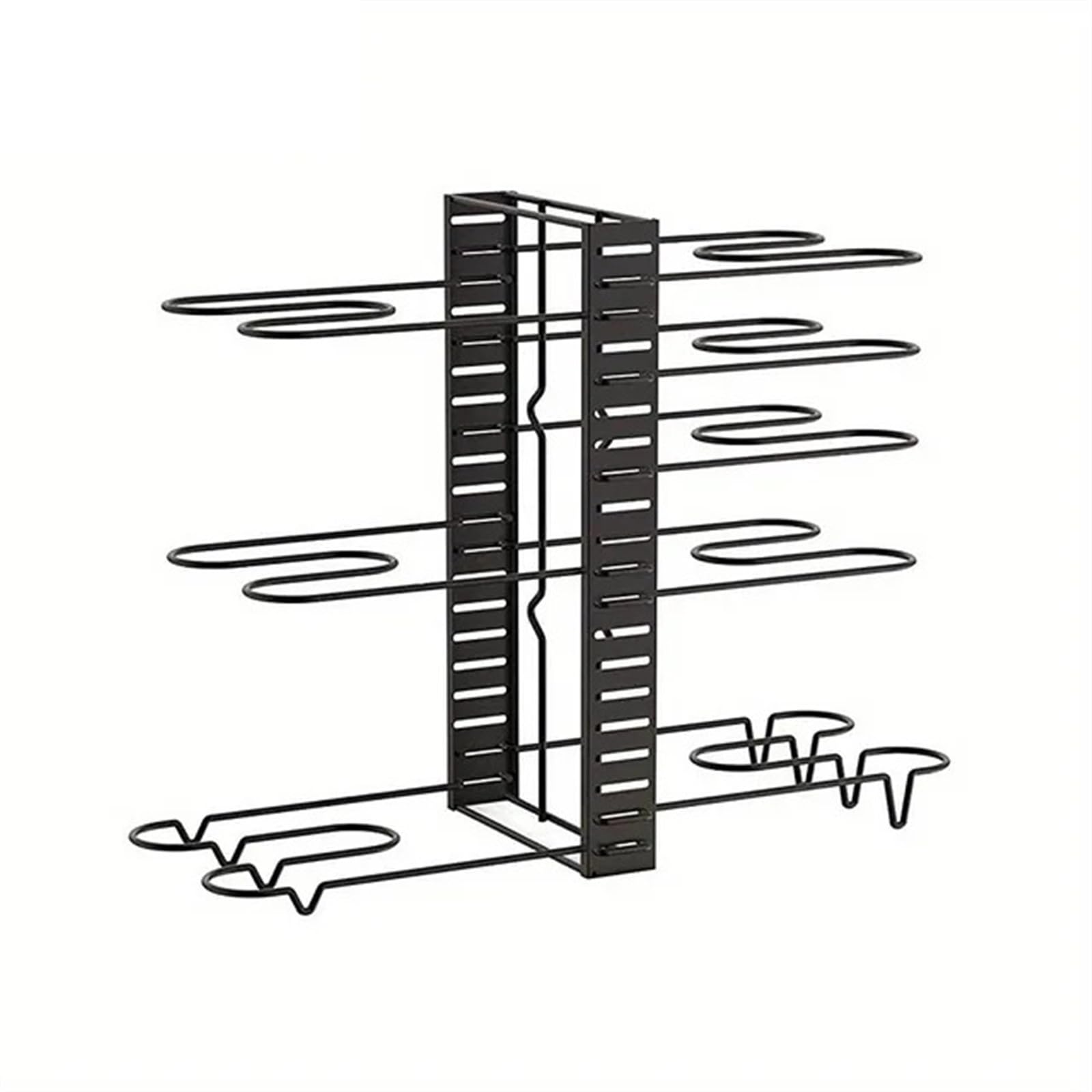 YXINAER Pots and Pans Organizer Adjustable Kitchen Pot Rack Organizer Heavy Duty Pan and Holder, Space-Saving Metal Shelf for Cabinet and Countertop Storage(8 Tier)