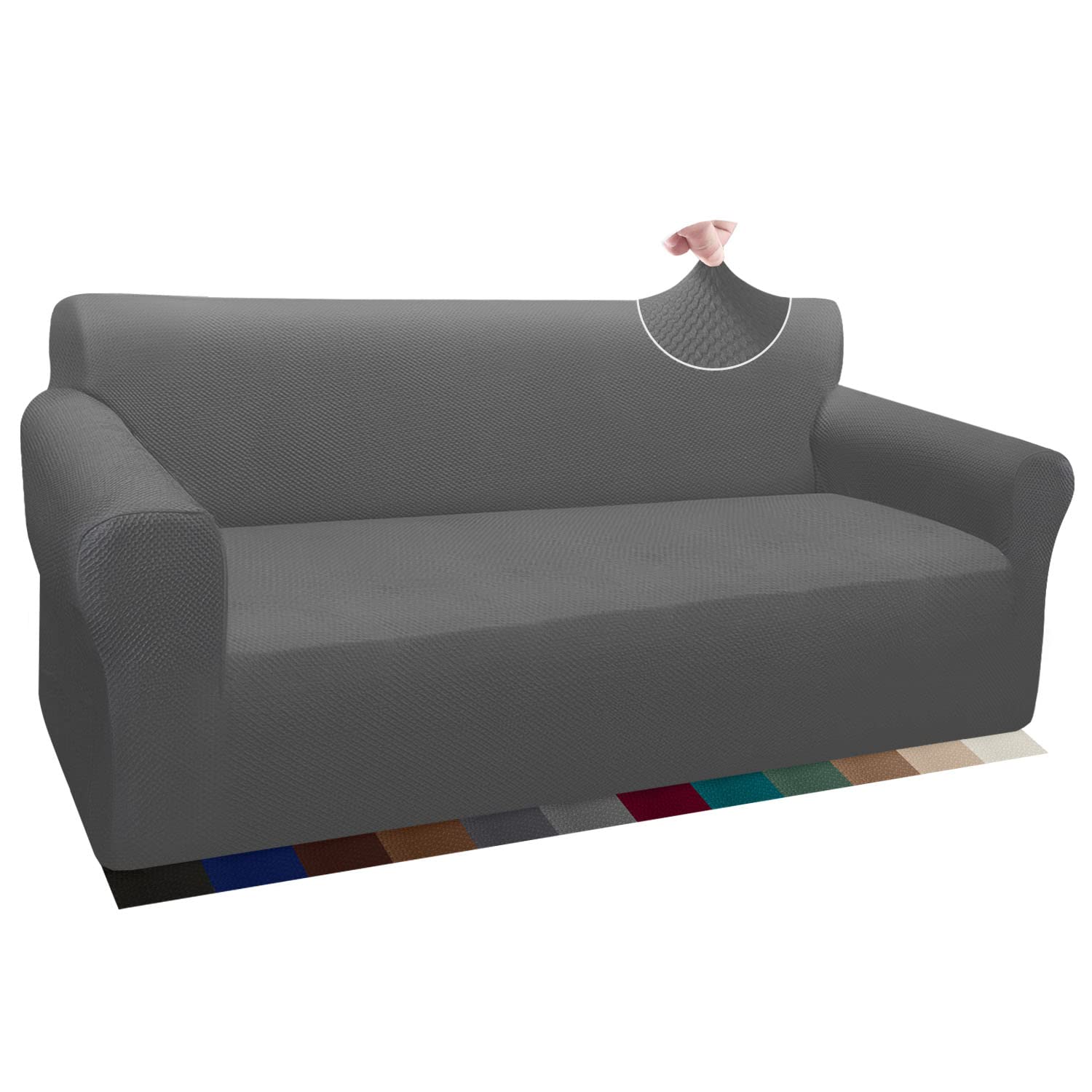 Granbest Funda de Sofá Gruesa Fundas Sofá Elástica Funda para sofá Antideslizante, Protector de Muebles (Gris Claro, 3 Plaza)