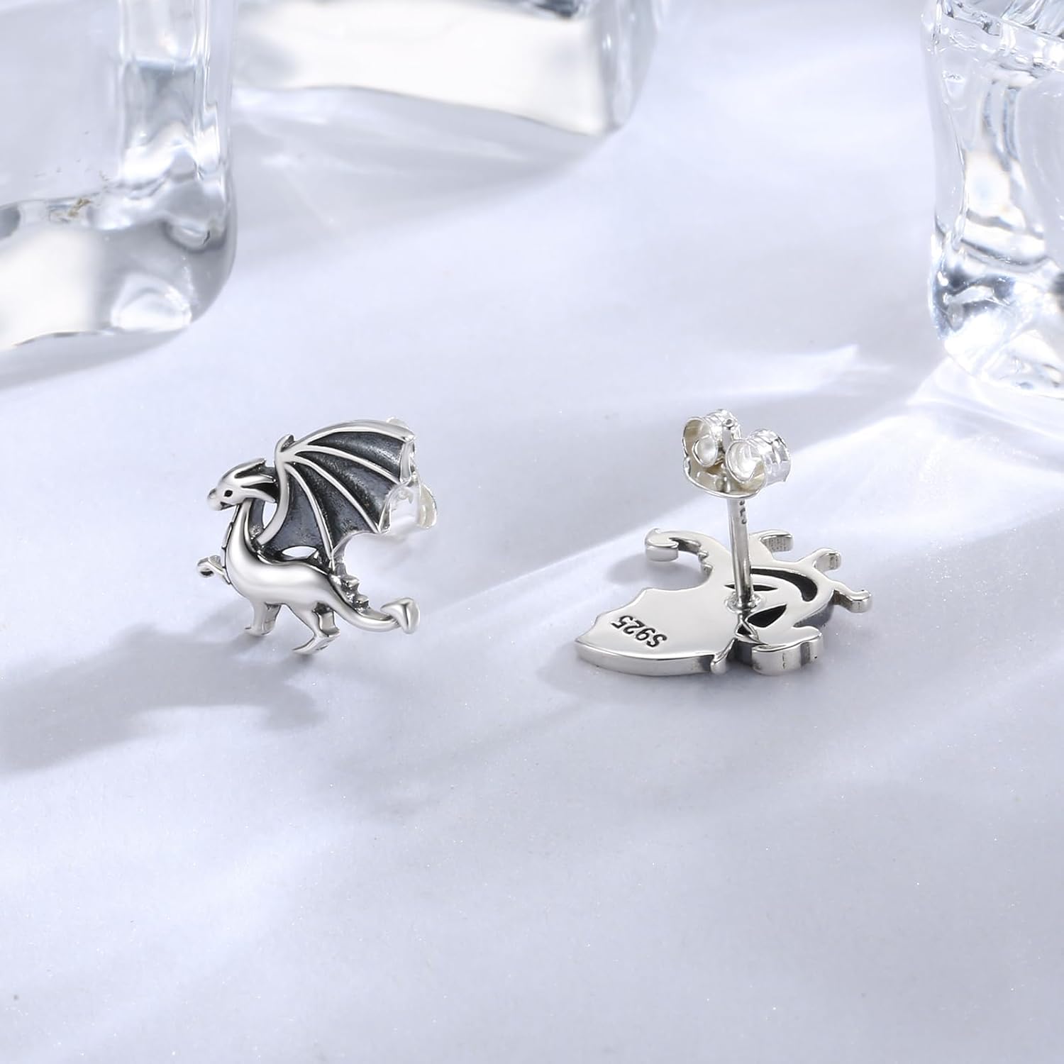 Sterling Silver Animal Stud Earrings: Hypoallergenic Cow Bee Axolotl Fox Penguin Cat Bat Bunny Elephant Panda Pig Earrings Cute Jewelry Gifts for Women - Image 4