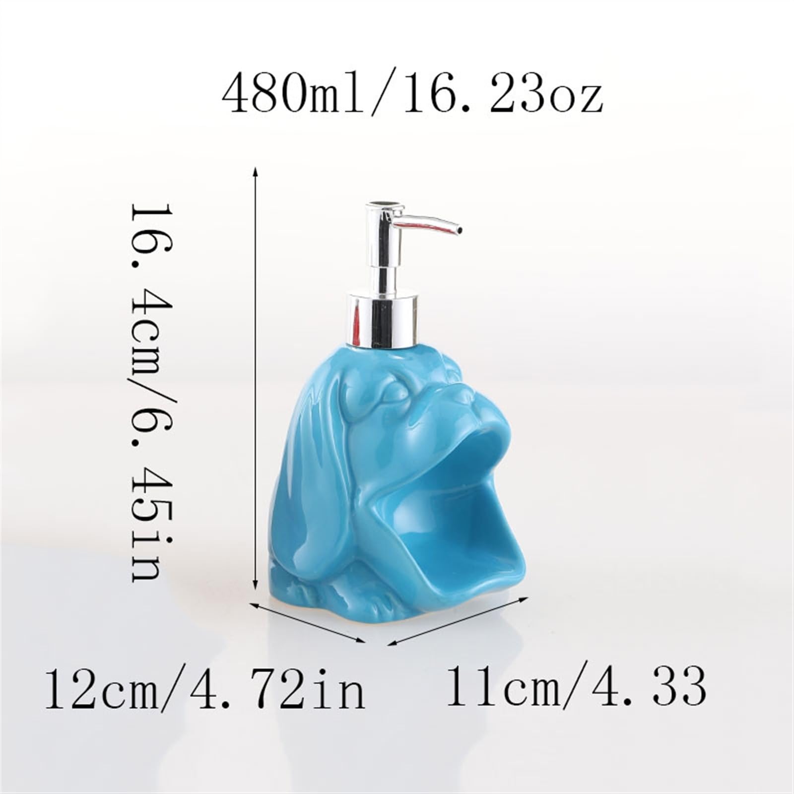 Dozownik z pompką do mydła Dozownik mydła w kształcie psa do pokoju biurowego na blacie biurka ceramiczna pompka do mydła do balsamu do naczyń mydło pusta butelka (480 ml 16,23 uncji) Dozownik mydła w