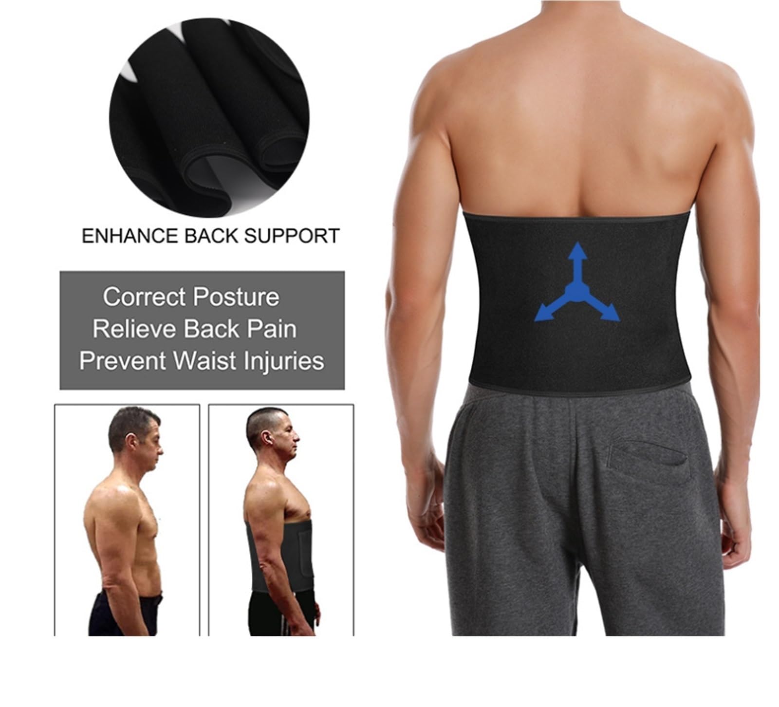 Fajas Waist Trainer Cinturón For Adelgazar De Cintura, Sauna, Abs, Entrenamiento De Cintura Unisex, Cinturón Envolvente Abdominal Entrenador de Cintura