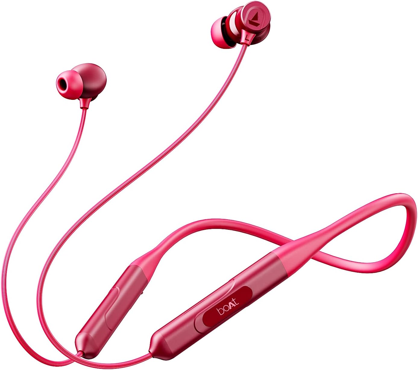 Boat Rockerz 255 ANC, 100HRS Battery, Spatial Audio, 32Db, Fast Charge(10Mins=24HRS), 3Mics AI-Enx Tech, 13Mm Drivers, Bluetooth Neckband, Wireless with Mic in Ear Earphones (Magenta Pop)