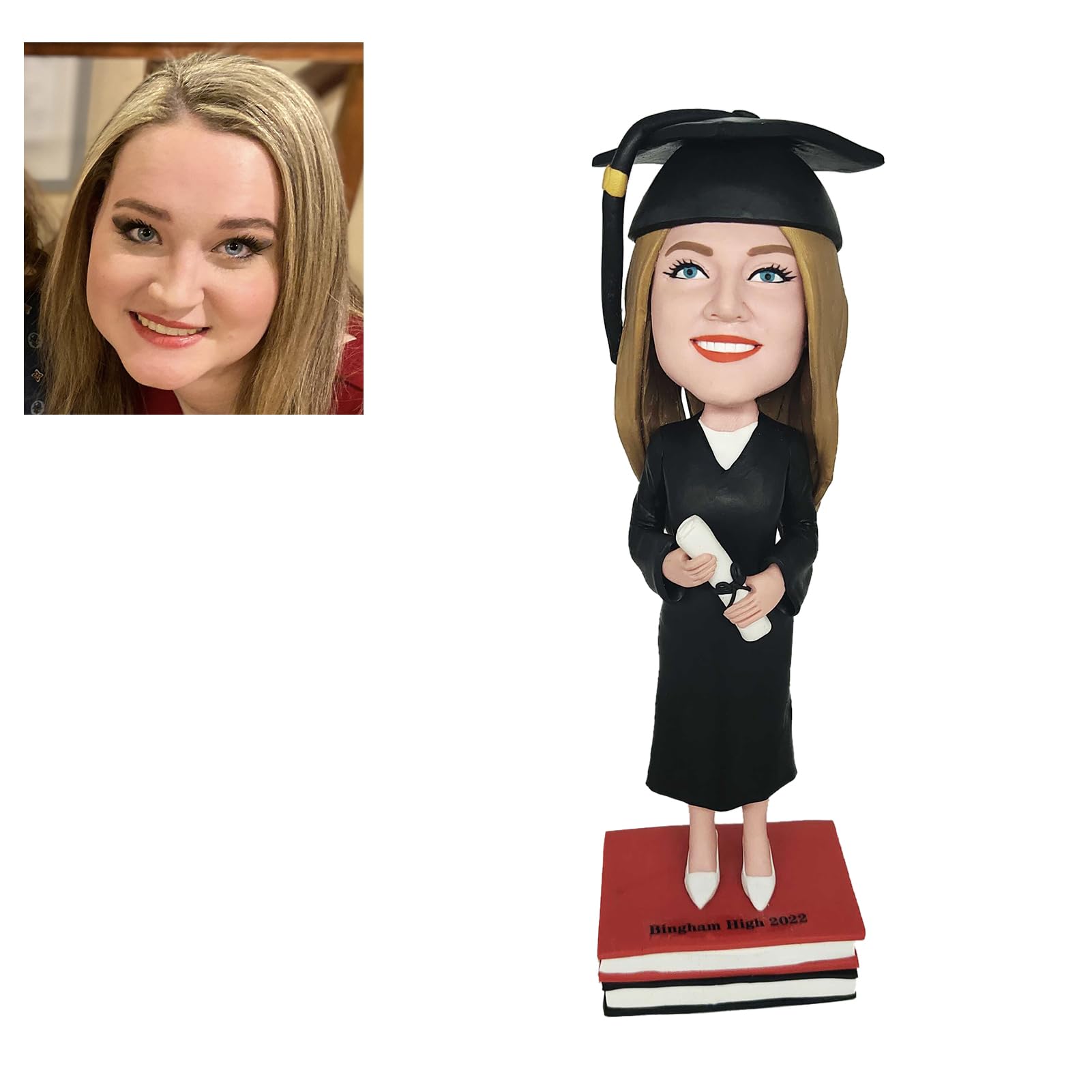 FASHIONBOBBLEHEAD Custom Bobble-Heads,Tailored for Graduation Season Graduates Customized,Figures Handmade Personalized Sculpture Gifts For Characters to Give to The Person You Love.