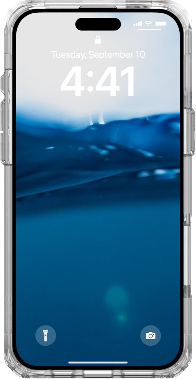 URBAN ARMOR GEAR Plyo Case Compatible with Apple iPhone 16 Plus Case (Wireless Charging Compatible Cover, Drop-Resistant Air-Soft Corners, Raised Edge) Ice (Transparent)