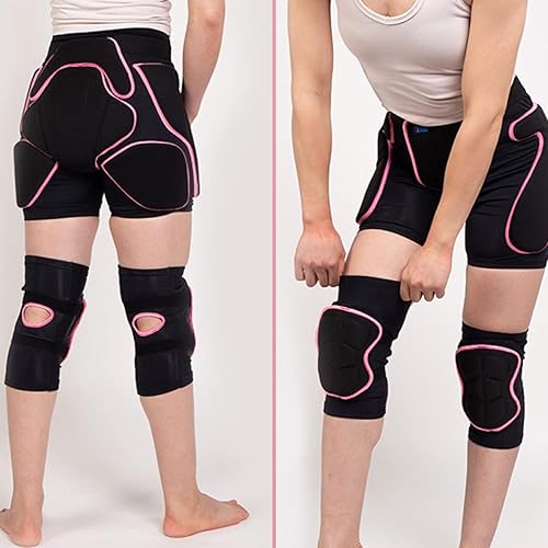 Miniatura 2 de BelugaDesign Juego de rodilleras acolchadas para mujer, para deportes de invierno, esquí, snowboard, almohadilla de impacto 3D, ajustable,