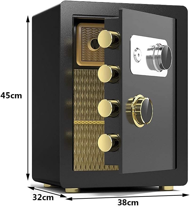 Safes Office,Steel Fireproof,Waterproof And Anti-theft,Hotel Financial Cash File Cabinet,Family Storage Box,With Foot Pads,Height 40cm/45cm, Black