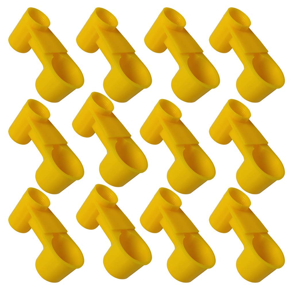 BBDDKEGMUDUODUO Automatic Bird Drinker Cups 12pcs Pigeon Water Bottle Feeder for Cage(Yellow)