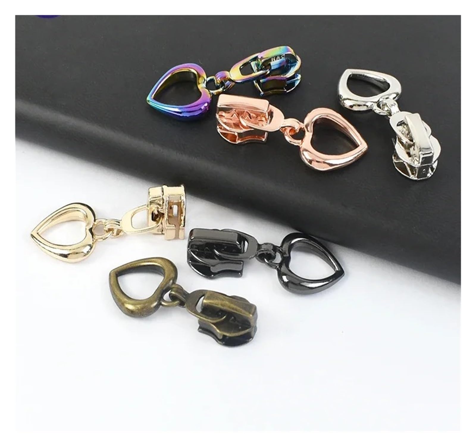 10/30/50 Pz 5# Cursori for Cerniere in Nylon Giacca Abbigliamento Zip Testa Tira Zip Kit di Riparazione Borsa Fai da Te for Cucire Estrattore Accessori(Gold,50PCS_NO5)