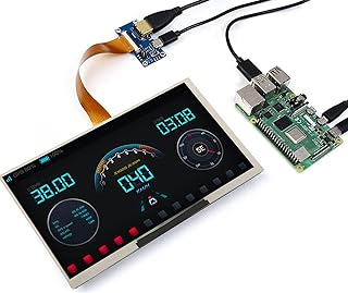 Yoidesu 7 Inch IPS Integrated Display, 1024x600 170° Viewing Angle Thin and Light Portable USB Computer Monitor with Adapter Board for Windows for Linux for Android System(No Touch Screen)