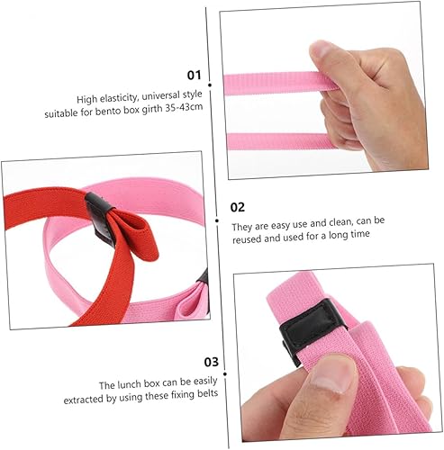 Miniatura 9 de BRIGHTFUFU 10 Uds. Caja Bento Box Correa Loncheras para Niños Correa Banda de almuerzo al aire libre Banda elástica Bento Lunchbox Correa fija