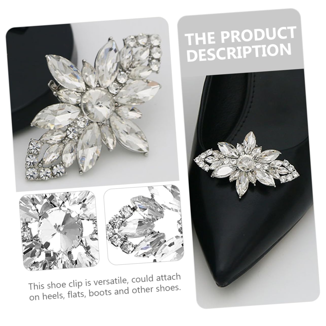 SOIMISS 6pezzi Fiore Di Cristallo Per Scarpe Fibbia Decorativa Con Strass Per Matrimonio e Cerimonie Clip Elegante Per Scarpe Sposa e Accessori Ballerine