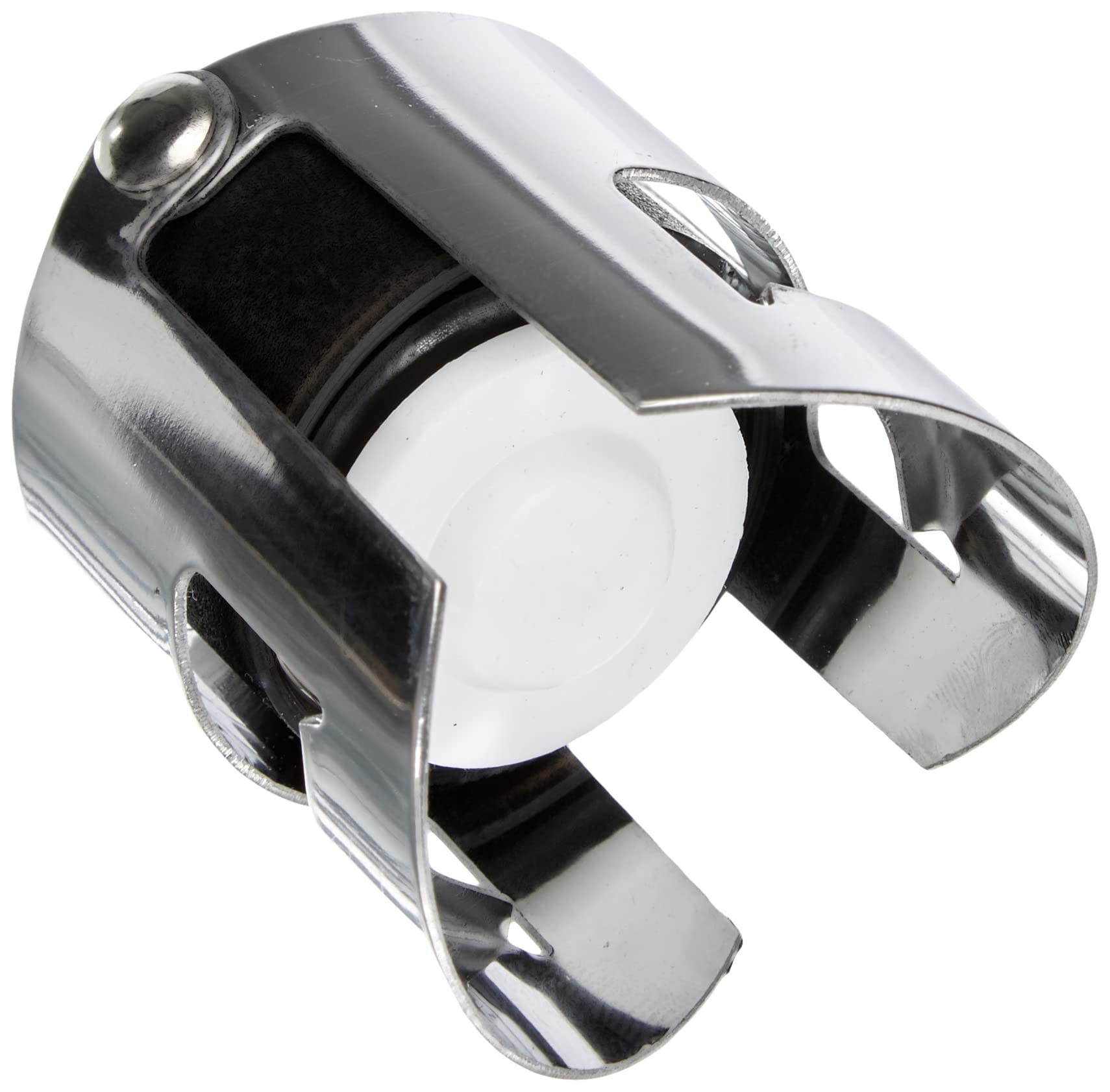 Fackelmann 649486 zakrętka do szampana 3,5 x 5,5 cm z ABS/metal chromowana, tworzywo sztuczne, czarny/srebrny, 5,5 x 3,5 x 3,5 cm