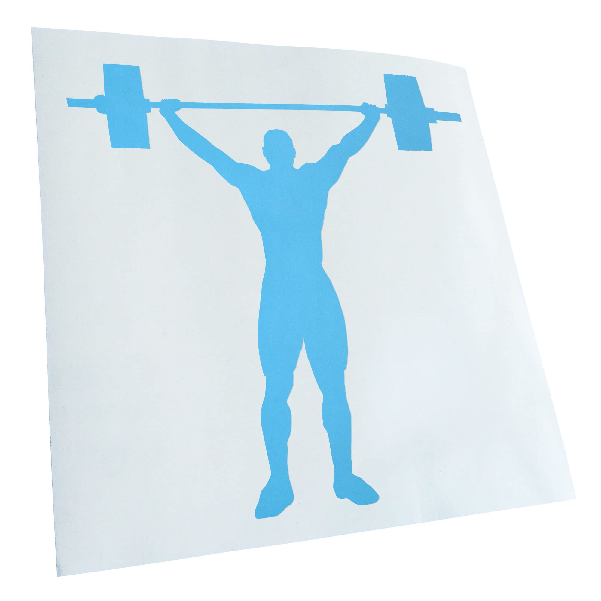 Kiwistar - Car Sticker - Light Blue - 10 x 10 cm Weightlifting - Rear Window Car Sticker Weatherproof for Car Truck Moped Truck - Sticker Exterior Self-Adhesive Tuning Accessories for Windows