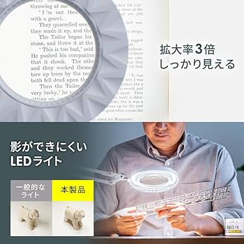 Amazon.co.jp: イーサプライ 拡大鏡 スタンドルーペ ライト付き
