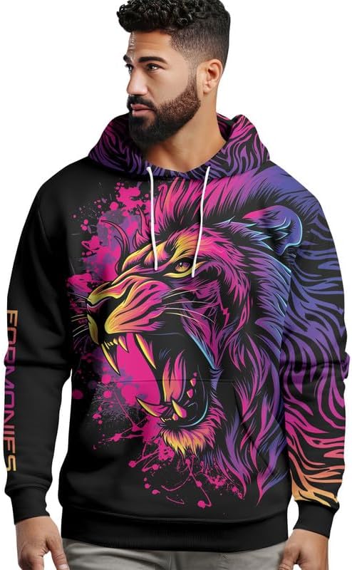 Predators 3D Printed Unisex Hooded Sweatshirt Long Sleeve Pullover Hoodie for Men
