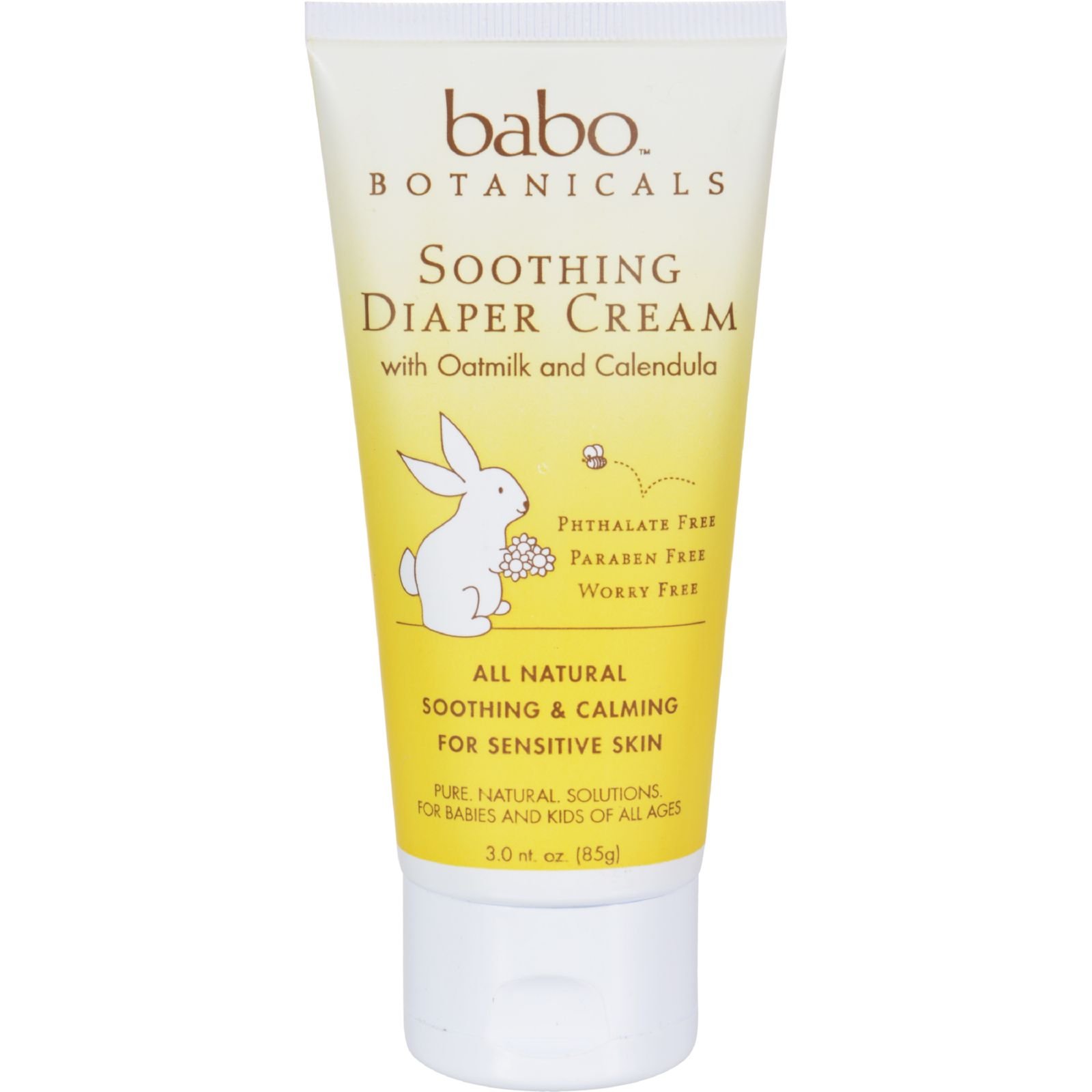 Babo Botanicals Soothing Baby Diaper Cream - with Non-Nano Zinc Oxide, Colloidal Oatmeal & Organic Calendula - Safe for Sensitive or Dry Skin - Vegan, Preservative & Mineral Oil Free - 3 oz