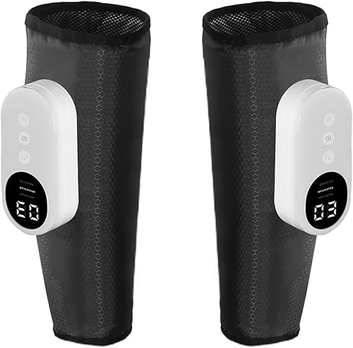 Masajeador de pantorrillas, masajeador de piernas recargable para aliviar el dolor, masajeador de piernas con calor, regalos de Navidad (par gris