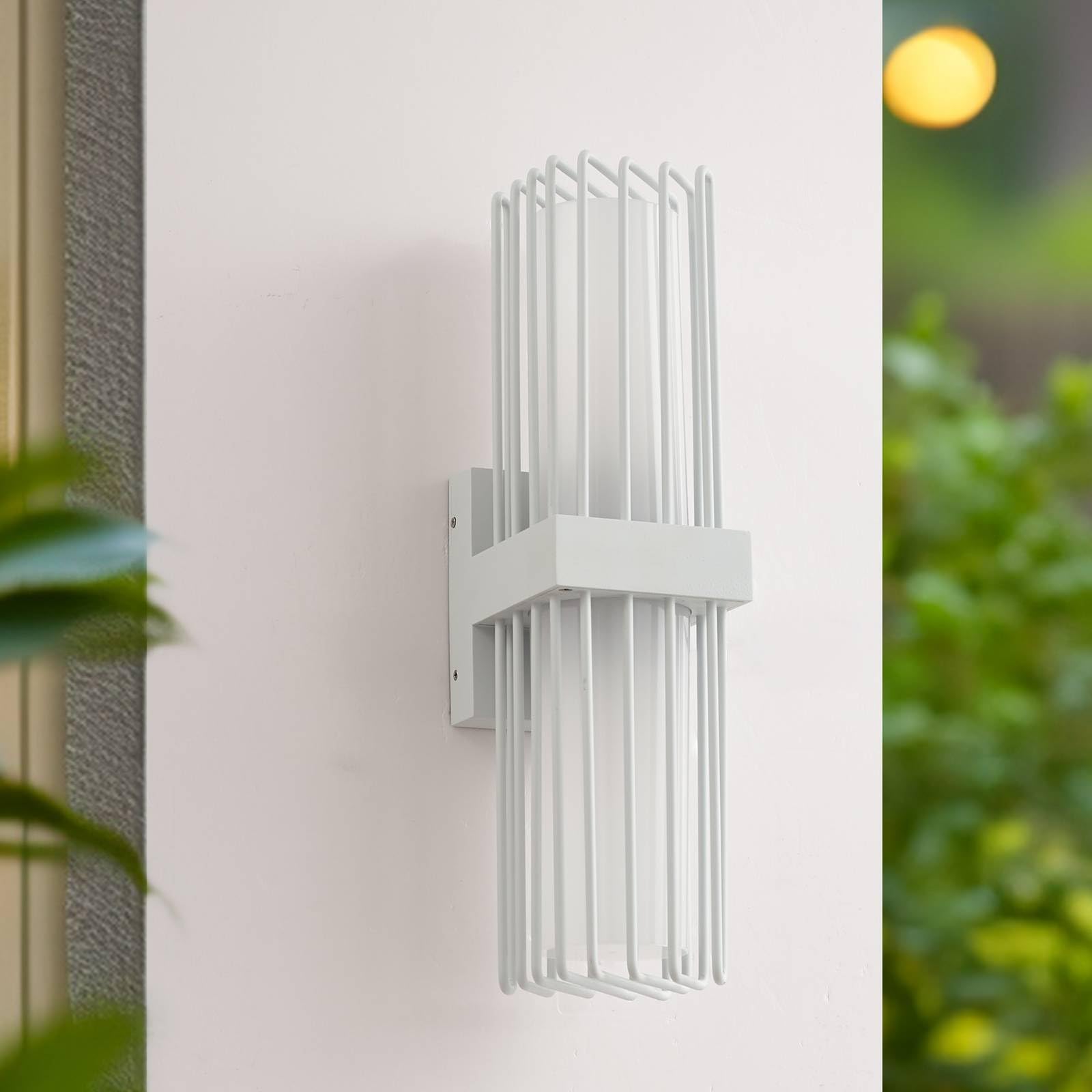 Lucande Applique Exterieur Chandan à intensité variable (Moderne) en Blanc Aluminium (à 2 lampes, E27) Murale Luminaire Lampe Jardin Eclairage