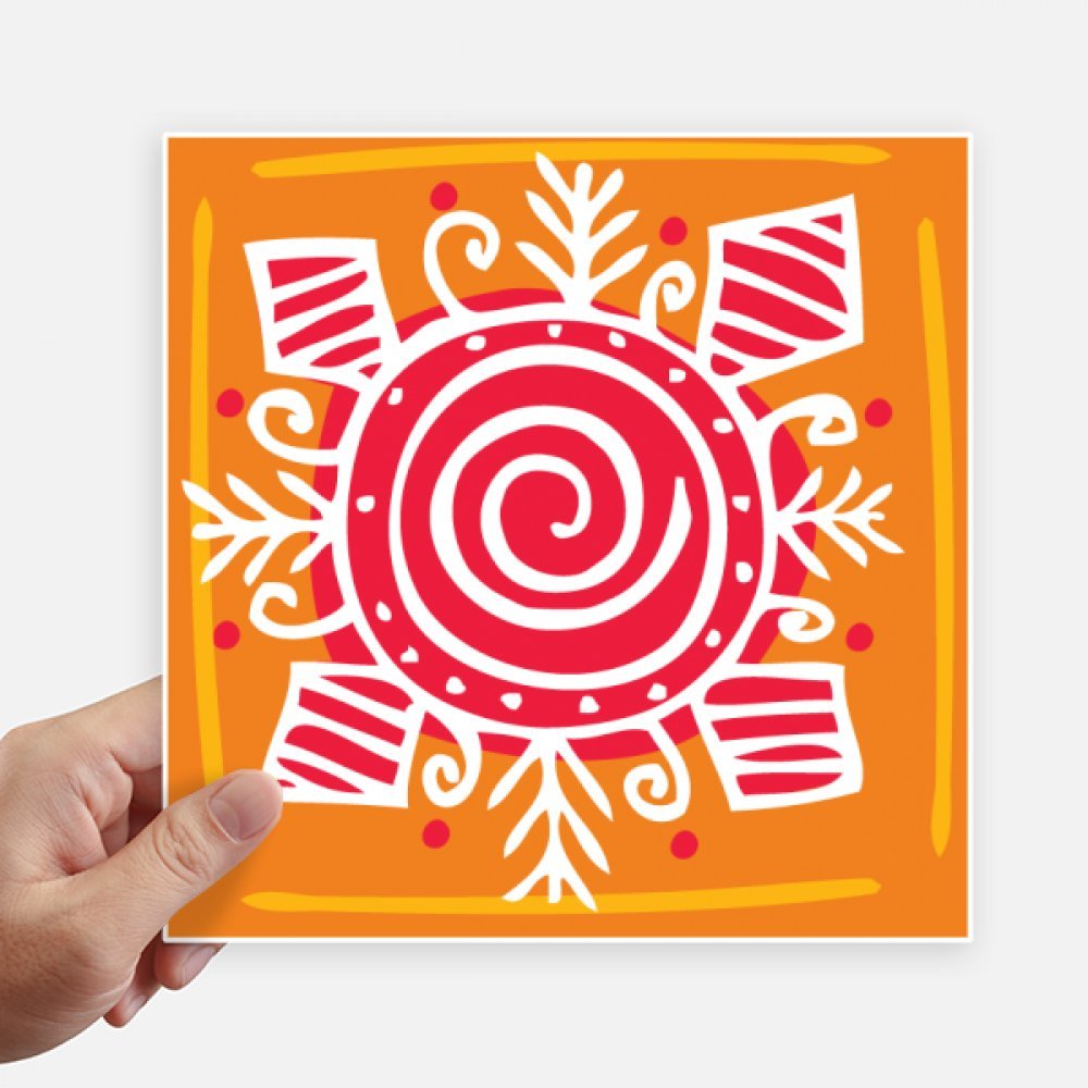 Autocollant carré 20cm Vortex Mexique Totems aux motifs multicolores haute définition
