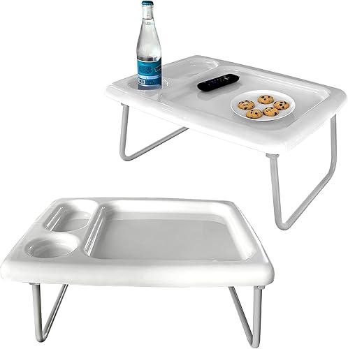 Miniatura 8 de Mesa plegable para TV (juego de 2), lavanda pastel, 17 x 22 x 26 pulgadas, bandejas de glamping portátiles para interiores y exteriores con espacio