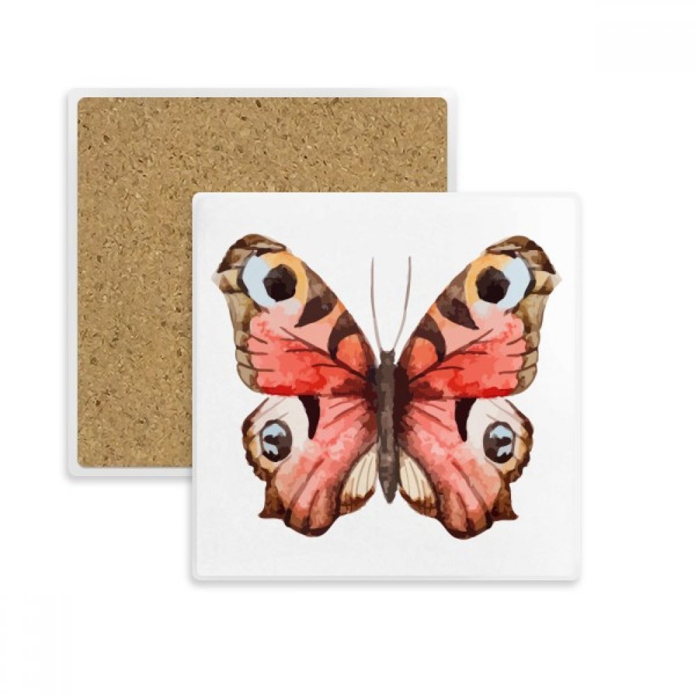 Tasse porte absorbent rose papillon sous-verre en pierre céramique pour boisson multicolore