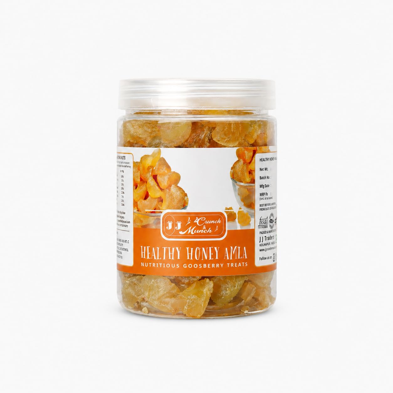J J crunch N munch Honey Amla Candy Purely Honey Processed Sugar-free Dry Amla Candy Best For Eyes, Hairs Low-Calorie Dry Fruit Snack And 100% Natural Honey Sweetened Snack(Pack of 250 Gm)