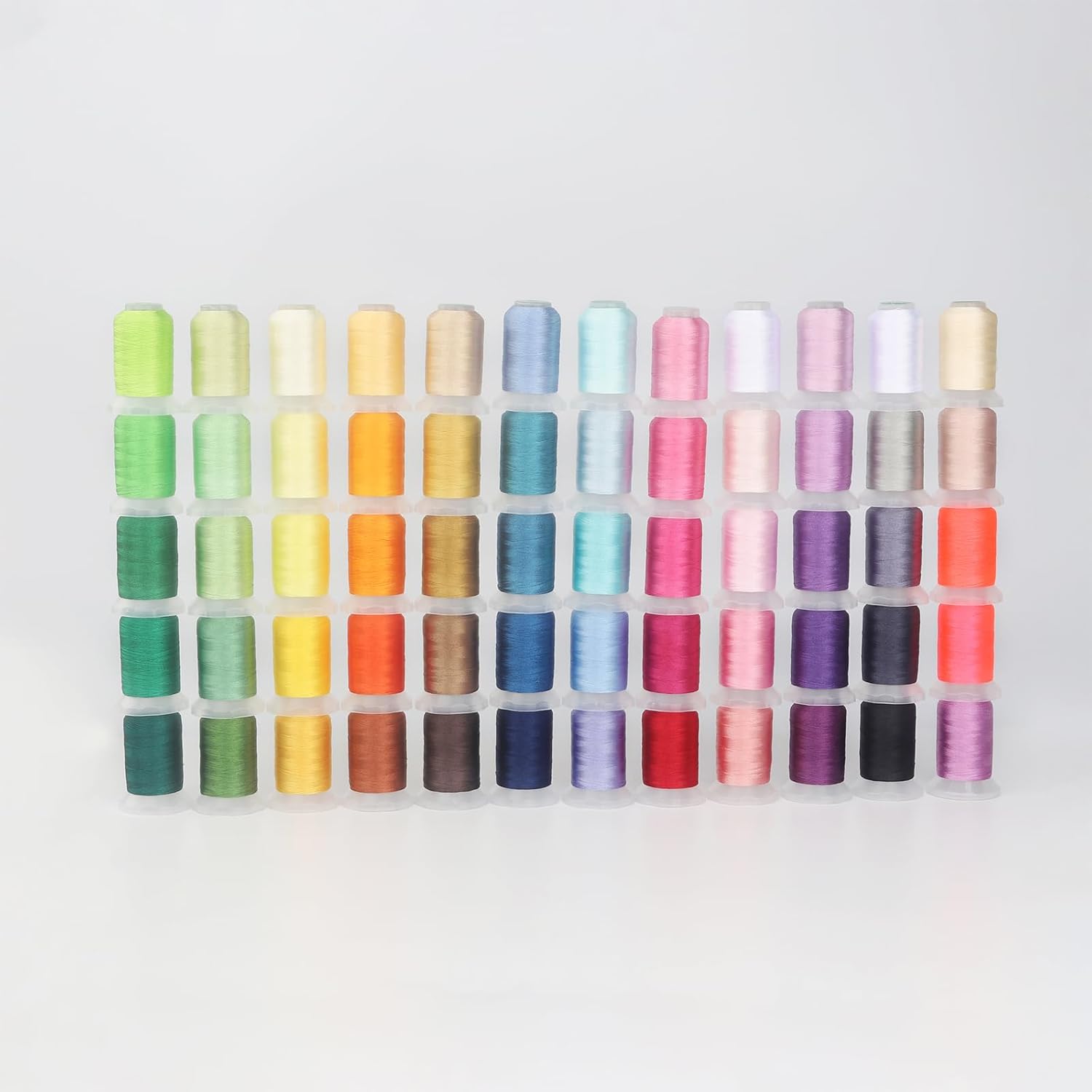 Rhapsody 60 Basic Colors Polyester Embroidery Machine Thread Kit 500M (550Y) Each Spool 40 WT Weight for Brother Babylock Janome Singer Pfaff Husqvarna Bernina Embroidery and Sewing Machines