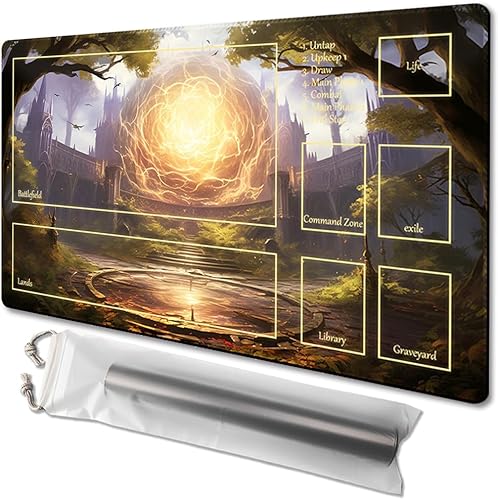 MTG - Tapete de juego tamaño 24 x 14 pulgadas, bolsas de almacenamiento antideslizantes, ideal para entusiastas de los juegos de cartas, tapete de
