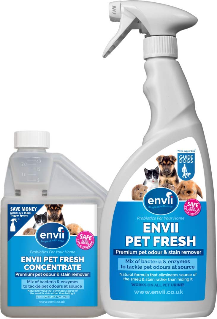 Envii Pet Fresh – Pet Urine Odour & Stain Remover Spray Neutralises Urine Odours and Other Pet Accidents - 500ml Concentrate + 750ml Trigger















Febreze Fabric Freshener Spray, Odour Eliminator, Fresh, 4 Litre (500 ml x 8)















Simple Solution Dog Stain and Odour Remover, 4L















The Chemical Hut 5L Professional Urine Neutraliser Concentrate