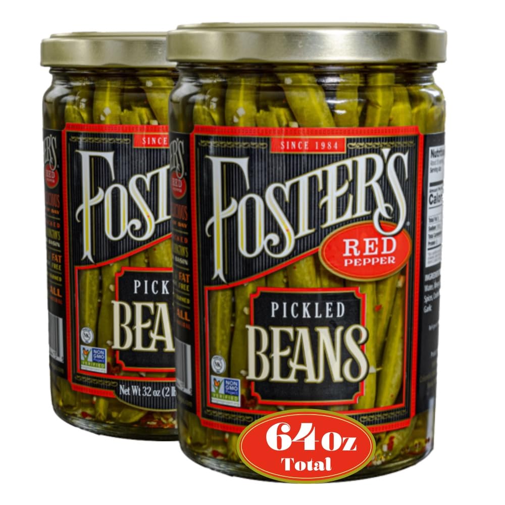 Foster's Pickled Green Beans Red Pepper 32oz (2 Pack