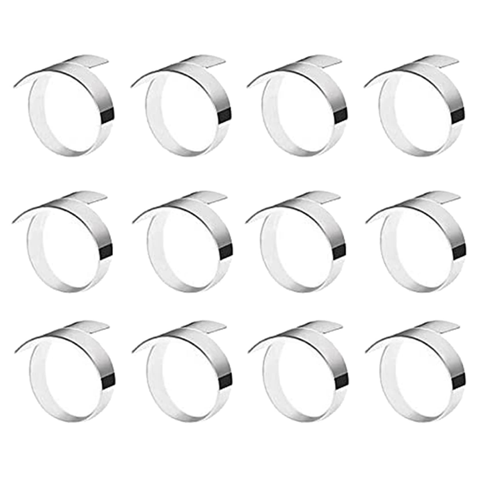 Hndhbfgrt 12 Pcs Napkin Ring,Circle Napkin Holder for Wedding Christmas Party Dinner Table Decor Silver