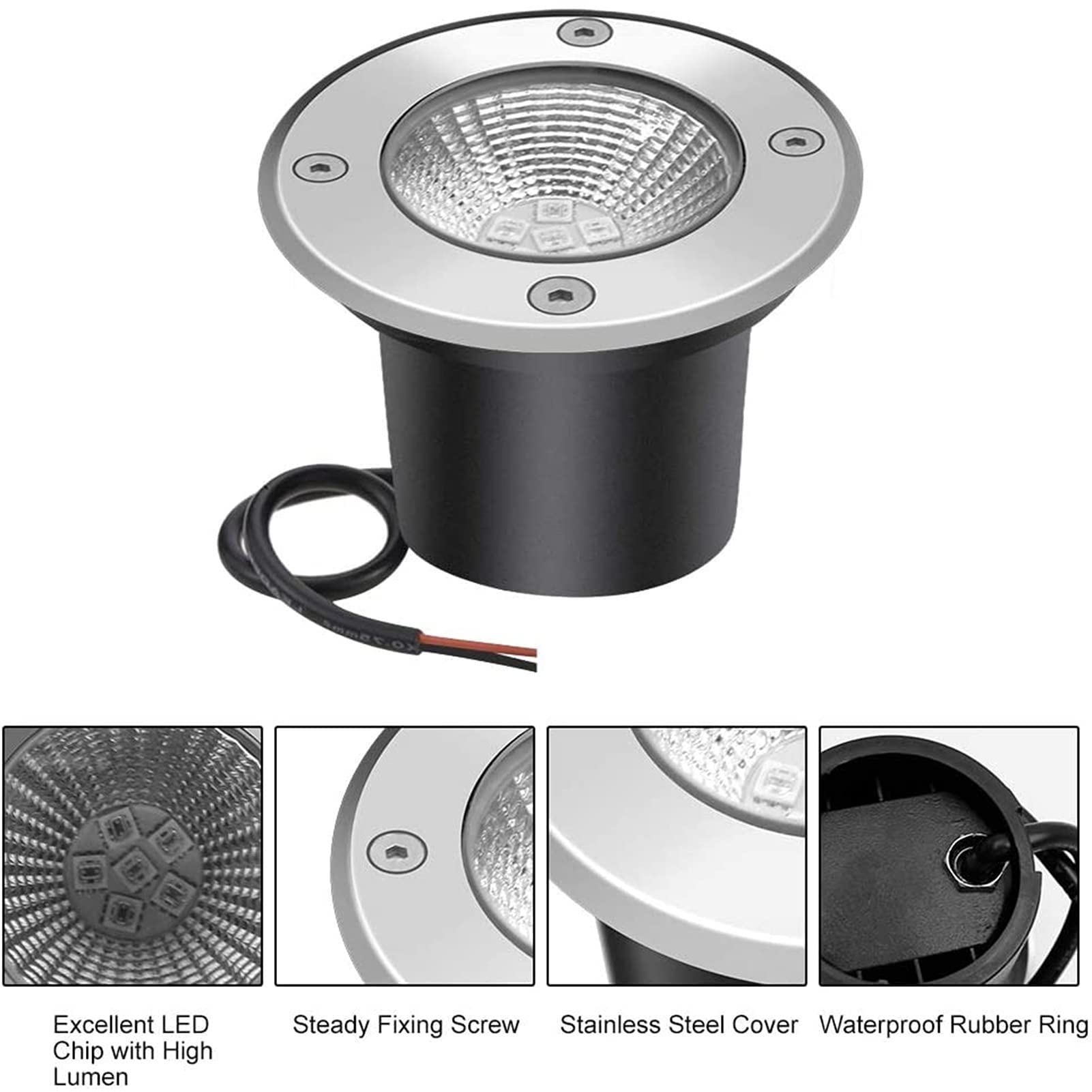 Luci paesaggistiche a LED da Terra 5 Pezzi - Luci interrate per Esterni, Luci da Pavimento RGB per Esterni con Telecomando, Illuminazione paesaggistica da Giardino 12/24 V, Faretti da incass