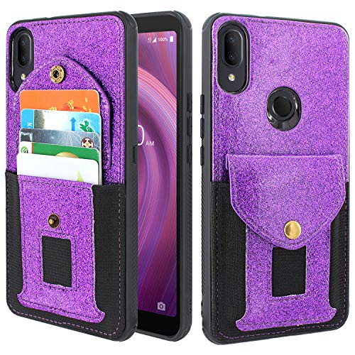 Lacass Shockproof Slim Leather Wallet Case Protective Cover with Elastic Pocket Credit Card