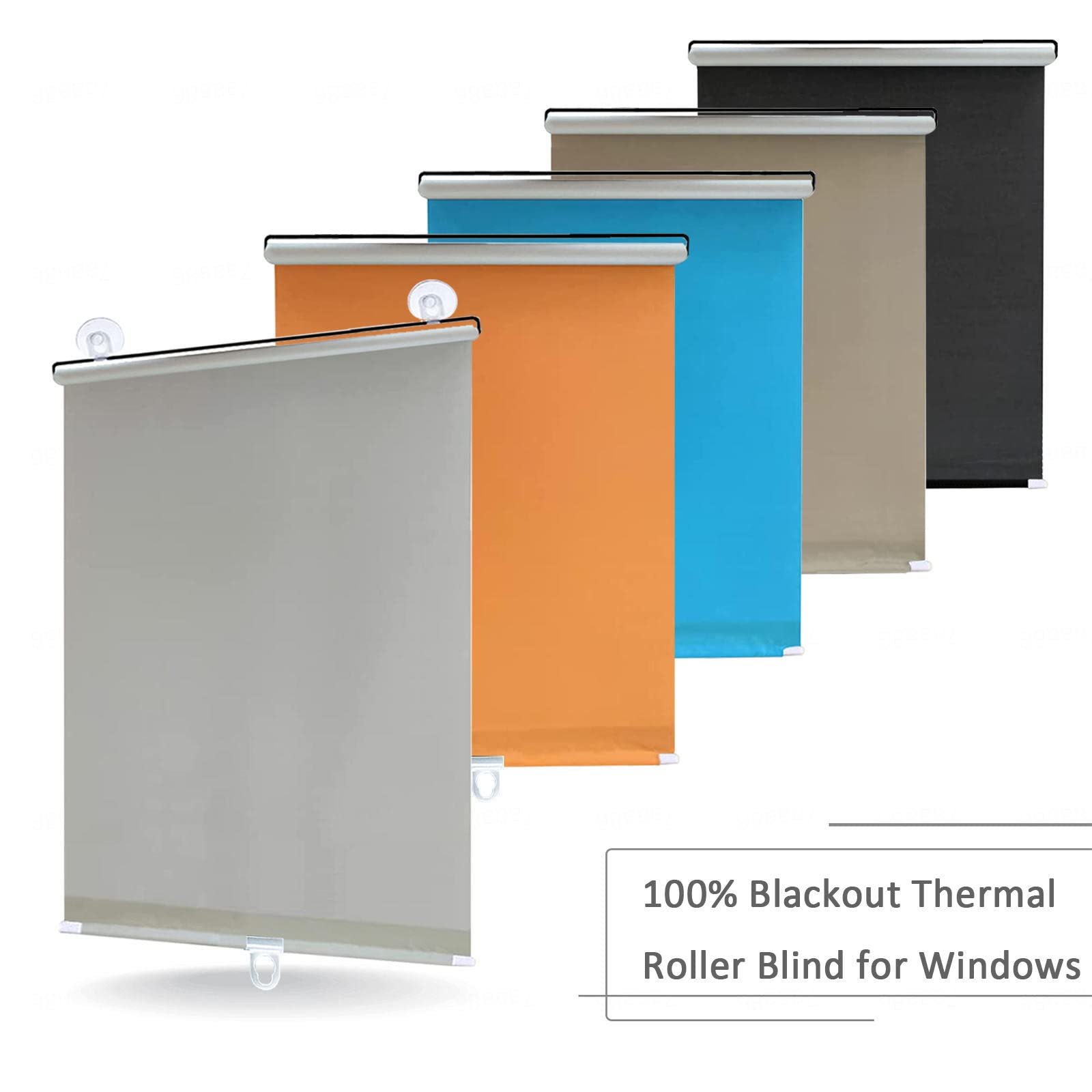B Verdunkelungsrollo ohne Bohren, einziehbar, für 65 x 125 cm, perfekt für Privatsphäre und Lichtkontrolle, Slish