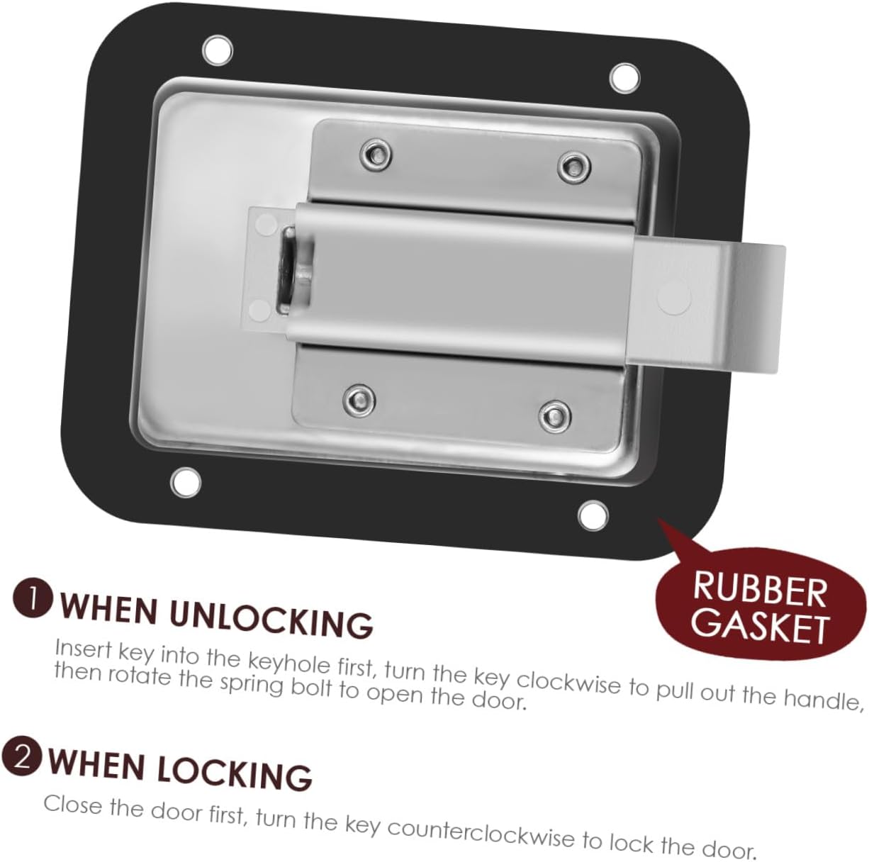 NUOBESTY Heavy Duty Paddle Handle Lock Trailer Door Latch Flush Mount Embedded Panel Lock with 2 Keys for Rv Toolbox Storage Compartment Stainless Steel
